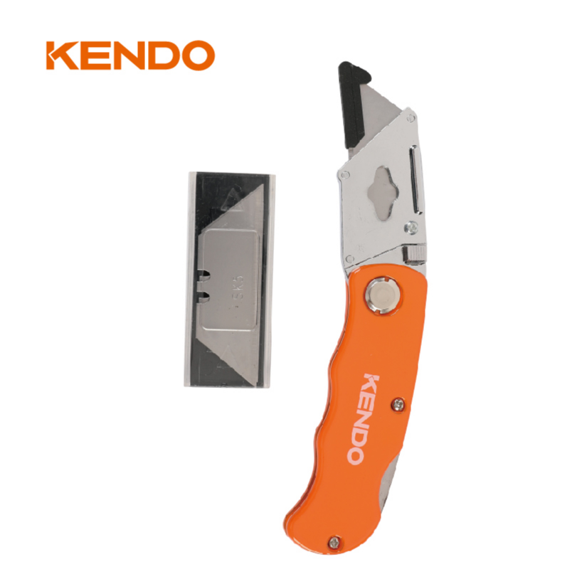Couteau utilitaire pliant à double lame en aluminium avec lame rétractable pour 5 lames Sk5 supplémentaires multifonctions dans un étui distributeur
